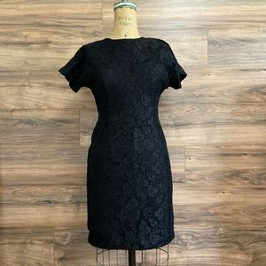 60s Vintage Black Lace Wiggle Dress Cocktail Chic